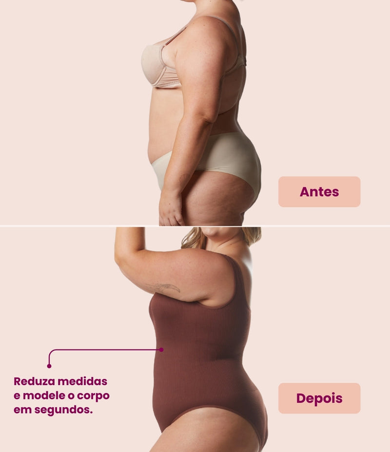 Body Shaper Canelado Modelador - Compre 1 Leve 2: Transforme Sua Silhueta Hoje!