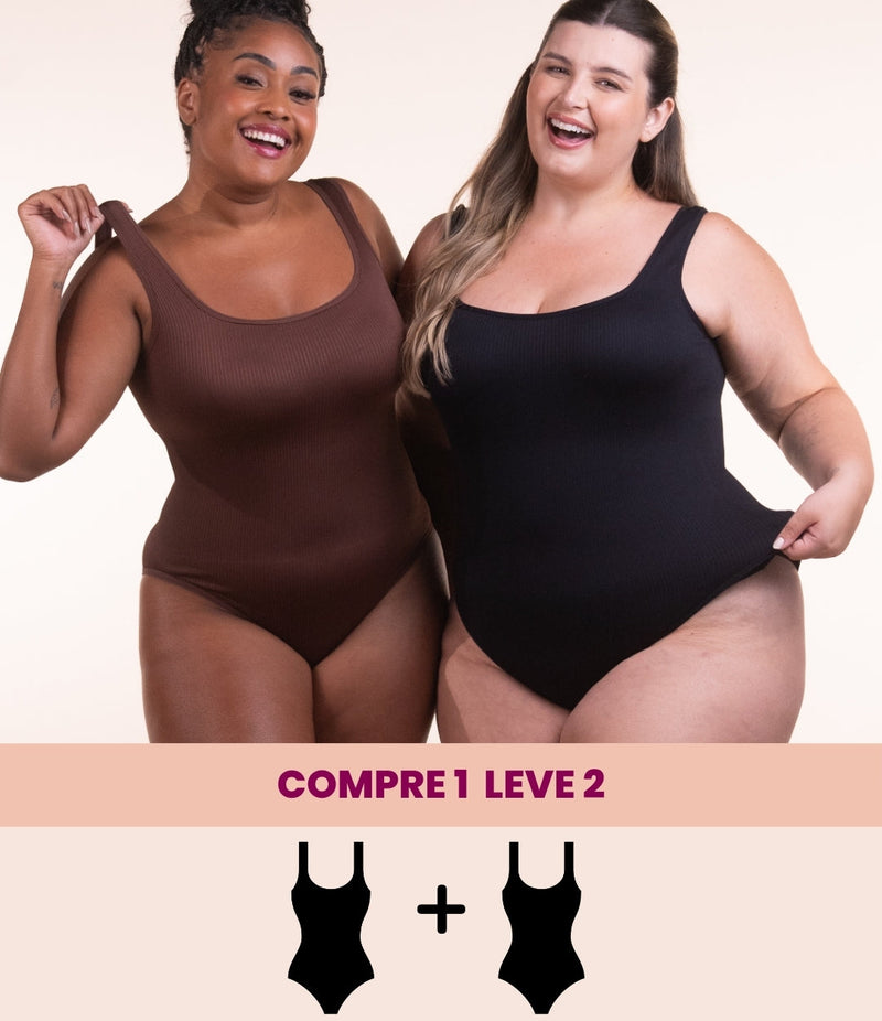 Body Shaper Canelado Modelador - Compre 1 Leve 2: Transforme Sua Silhueta Hoje!