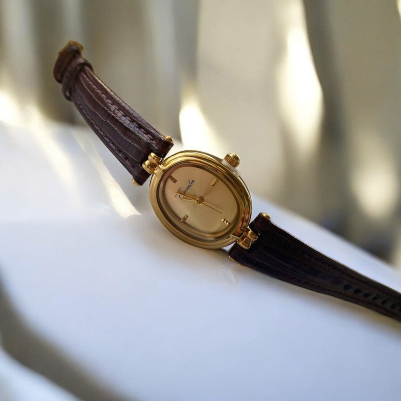 Vintage Brown Leather Watch